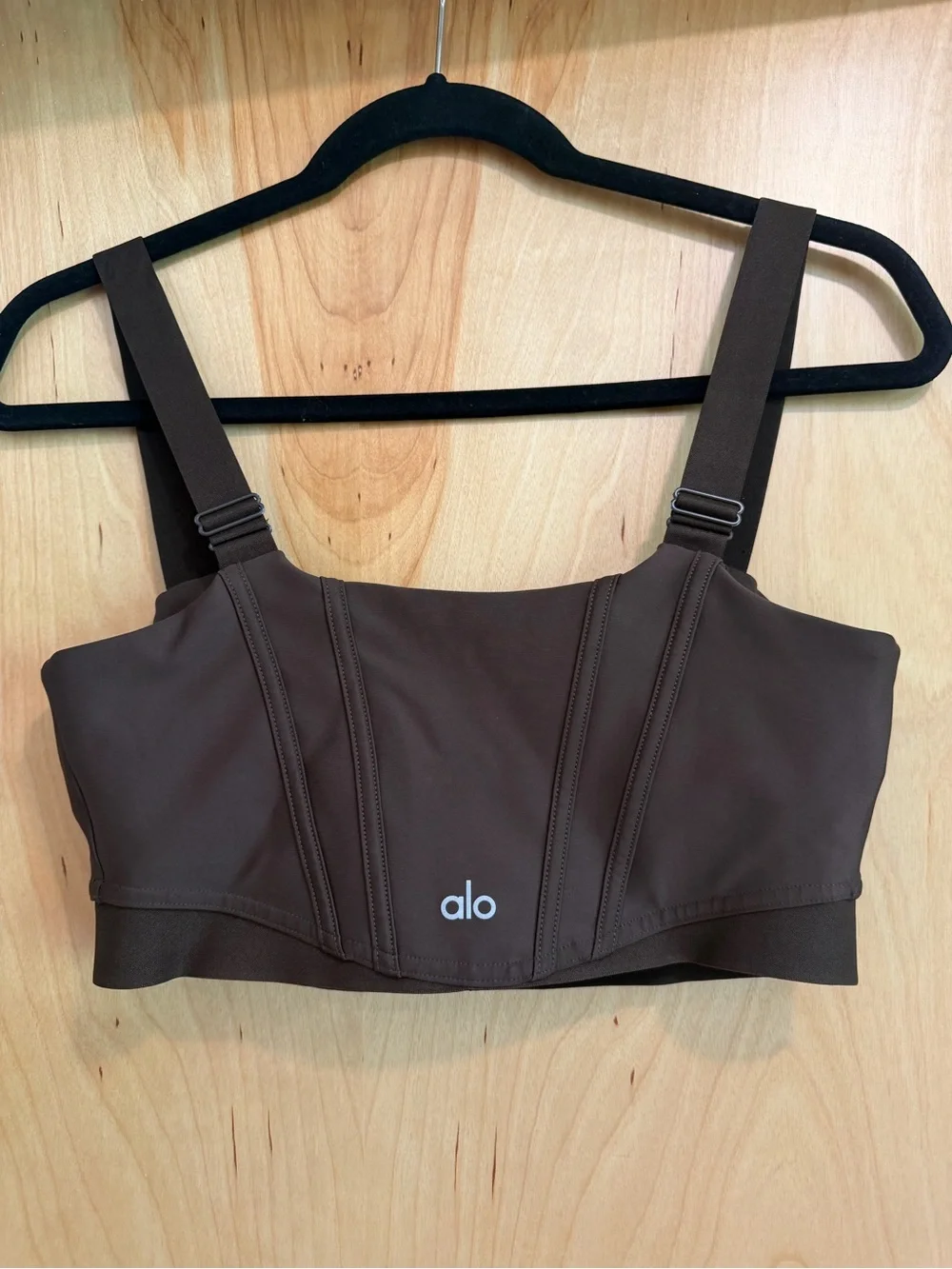 ALO Yoga Chocolate Brown Airlift Corset Bra